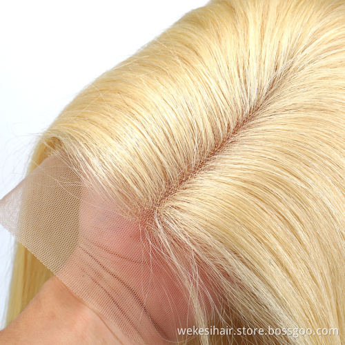 100% Mink Raw Virgin Cuticle Aligned Brazilian Blonde Lace Frontal Wig Human Hair 613 transparent Lace Front Wigs With Baby Hair